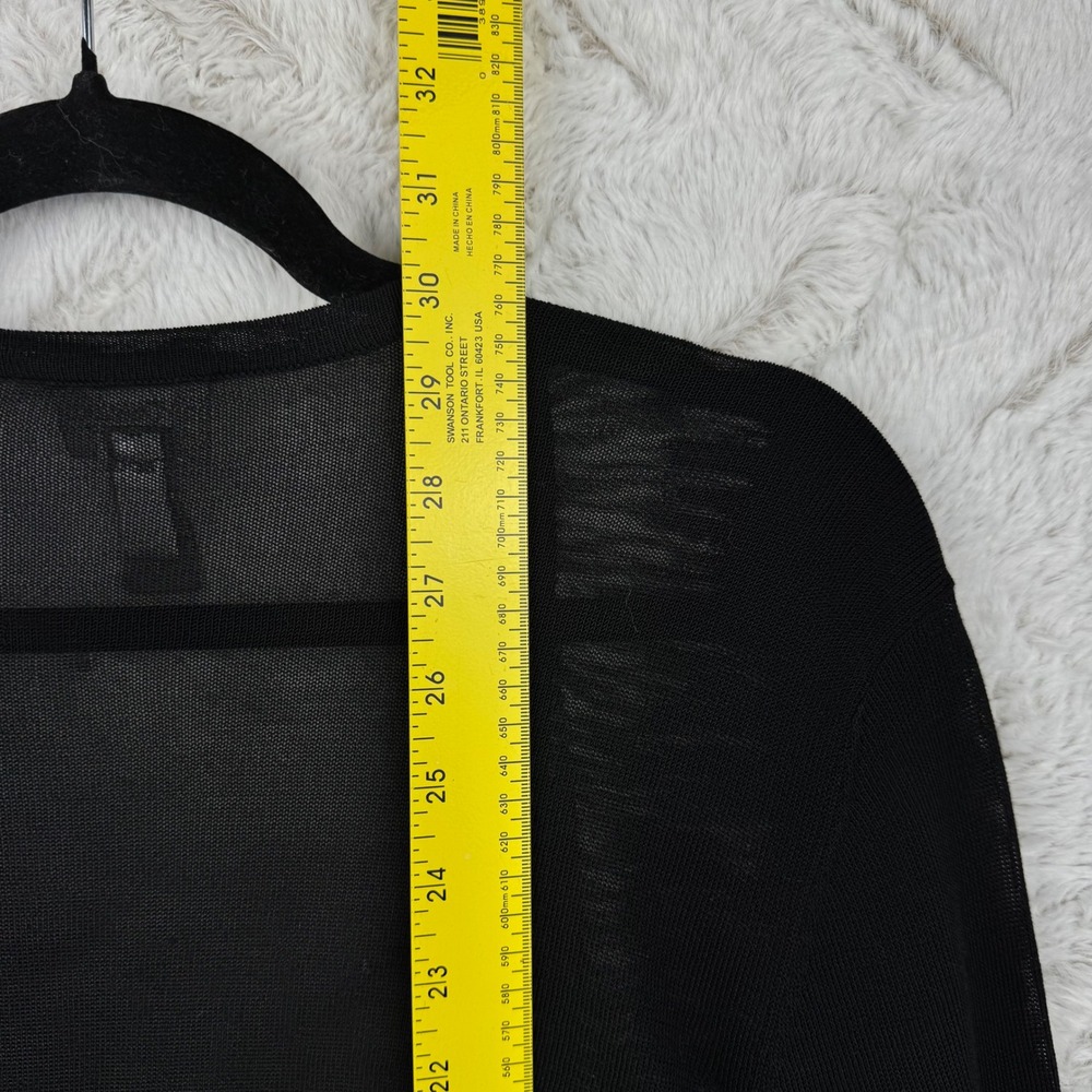 Chicos Travelers Cardigan Womens 2 Large Black White Abstract Open Front - Picture 6 of 9